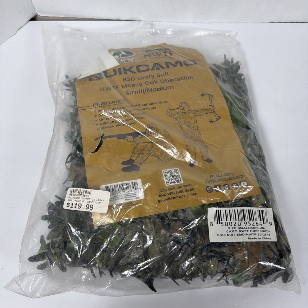 Quikcamo B3D Leafy Suit NWTF Mossy Oak Obsession Size Small/Medium